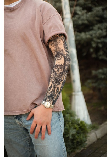 Giyilebilir Desenli Kol Dövmesi 3D Baskılı Tattoo