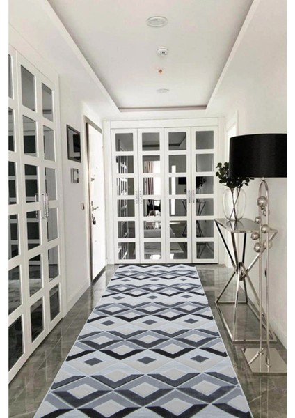 8369A Krem-Gri Bohem Modern Iskandinav Dokuma Halı Kesme Yolluk-Koridor-Antre-Yatak Odası-Mutfak-Hol