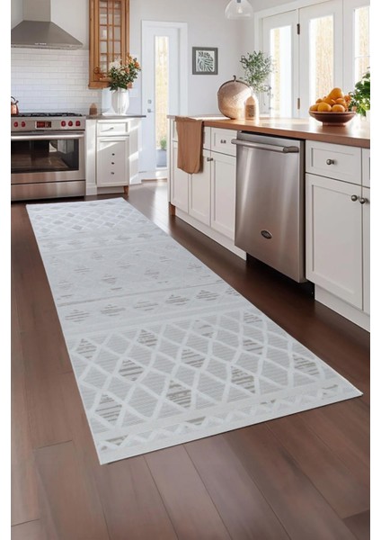 8367A Krem-Vizon Bohem Modern Iskandinav Dokuma Halı Kesme Yolluk-Koridor-Antre-Yatak Odası-Mutfak-Hol