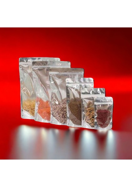 Şeffaf Metalize Kilitli Doypack 130X225X7 mm 100 Lü Paket