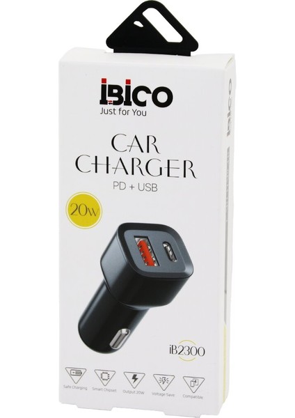Car Charger Pd + USB Oto - Araç Çakmaklık Şarj Başlık 3.0 A 20W (4767) - Lisinya