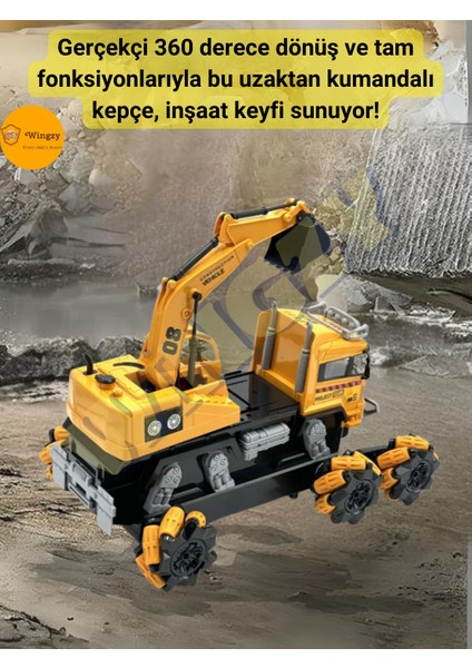 360° Dönebilen, Tam Fonksiyonlu Uzaktan Kumandalı Kepçe