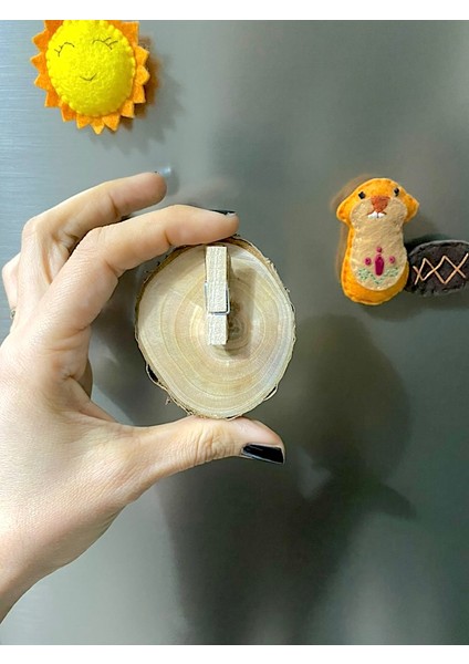 Ahşap Buzdolabı Magneti Notluk Mandallı 5’li fırsatları