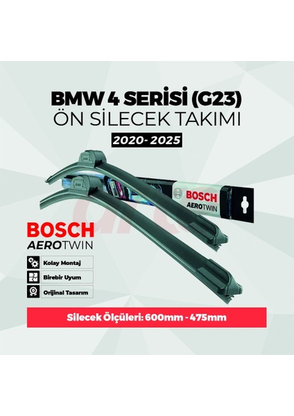 BMW 4 Convertible G23 Ön Silecek Takımı 2020-2025 Uyumlu | Aerotwin Serisi | 2'li Set | modelleri