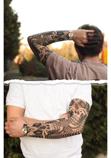 Giyilebilir Skull Eyes Kol Dövmesi 3D Baskılı Tattoo