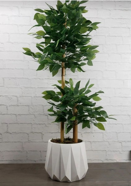 Rüzgar Yapay Çiçekçilik 110 cm 2 Gövdeli Bambu Ağacı ( Saksı Modeli Degisebilir)