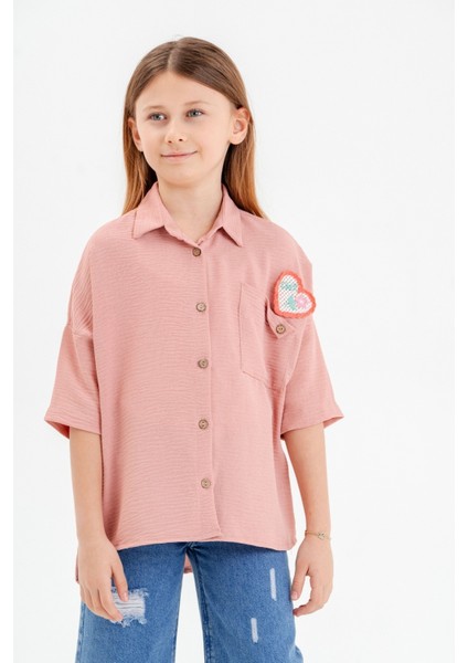 Kız Çocuk Cep Detaylı Gömlek 3120