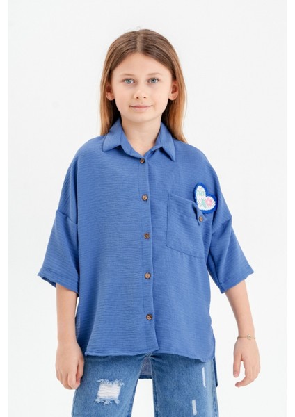 Kız Çocuk Cep Detaylı Gömlek 3120