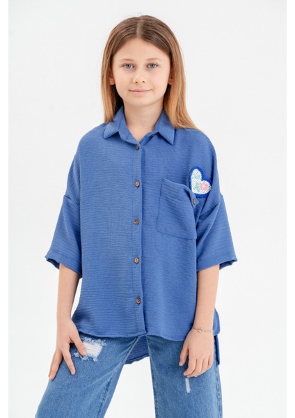 Kız Çocuk Cep Detaylı Gömlek 3120 fiyatları