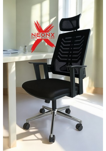 Neonx| Leona Çalışma Sandalyesi | Başlıklı Çalışma Sandalyesi | Yönetici Koltuğu