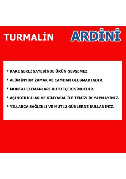 Ardini Turmalin Metal Cam Diş Fırçalık Banyo Mat Siyah Ömür Boyu Paslanmaz