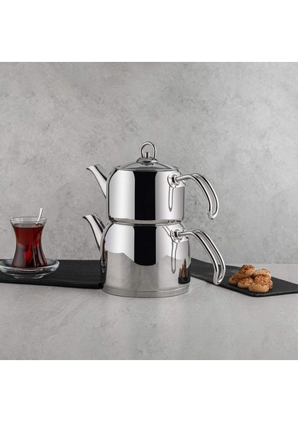 Modern Mini Çelik Çaydanlık Takımı