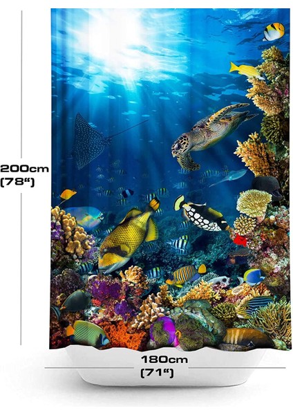 Zethome Aquarium Banyo Duş Perdesi Tek Kanat 1X180X200