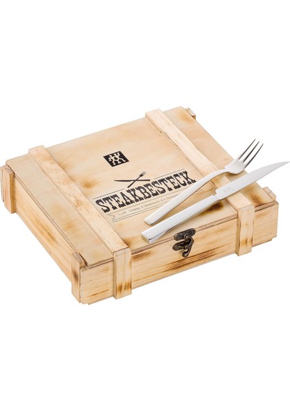 Zwilling Specials 12 Parça Et Çatal Bıçak Seti, Paslanmaz Çelik ve Ahşap, Metalik Gri ve Ahşap