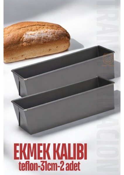 Teflon Ekmek Pişirme Kalıbı Baton Pasta Kalıbı 31 cm 2 Adet 719575