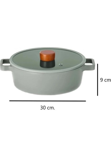Fika Cam Kapaklı Alüminyum Gri Döküm Sığ Tencere 30 cm D-NEOG230L modelleri