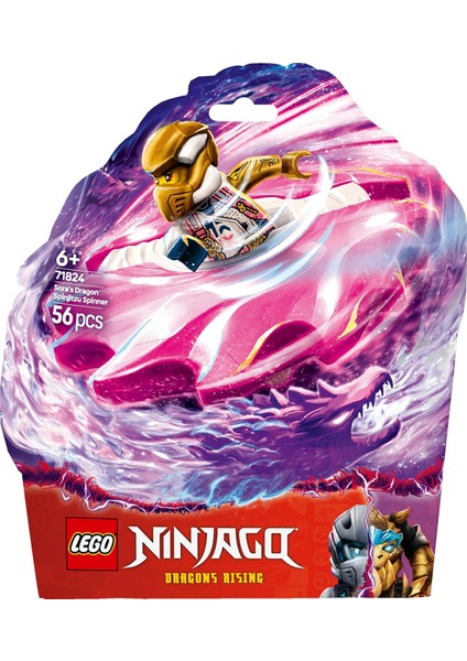 LEGO Nınjago Sora’nın Ejderha Spinjitzu Topacı 71824-6 Yaş ve Üzeri Çocuklar Için 2 Ninja Minifigürü Içeren Yaratıcı Oyuncak Yapım Seti, Doğum Günü Hediyesi (56 Parça)