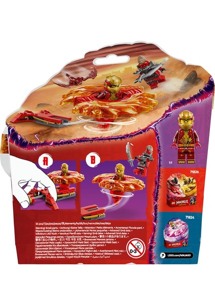 LEGO Nınjago Kai’nin Ejderha Spinjitzu Topacı 71823-6 Yaş ve Üzeri Çocuklar Için 2 Ninja Minifigürü Içeren Yaratıcı Oyuncak Yapım Seti, Doğum Günü Hediyesi (54 Parça)