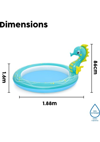 Bestway Denizatı Çocuk Havuzu, 1.88M x 1.60M x 86CM modelleri