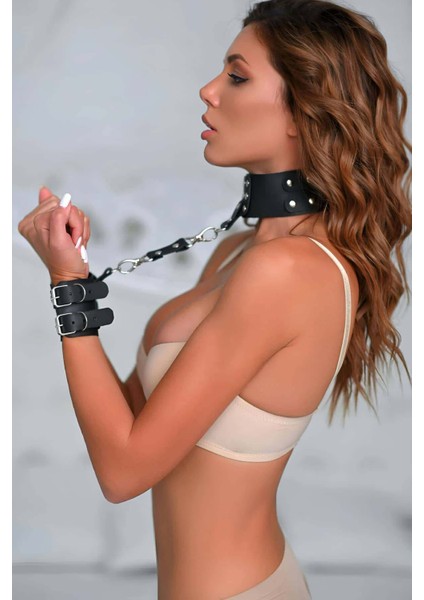 Mulvxjrt JRT02 Boyundan Bağlamalı El Kelepçe Set, Aksesuar Set - 1026 (Mulvix)