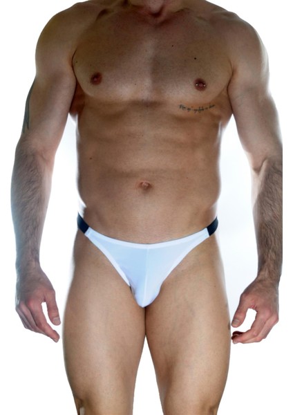 Mulvxbrf BRF02 Erkek Beyaz Arkası Büzgülü Brazillian Slip (Mulvix)