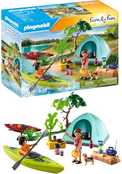 Family Fun 71425 Çadır, Kamp, Kano ve Kamp Ateşi ile Çadır Alanında Heyecan Verici Doğa Macerası, Açık Havada Ortak Tatil, 4 Yaşından Büyük Çocuklar Için Oyuncak