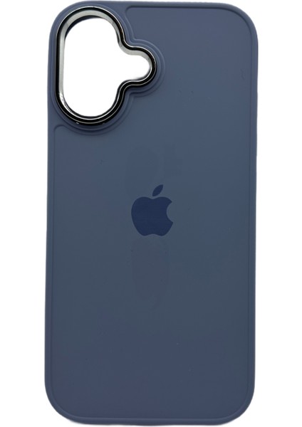 Apple iPhone 16 Uyumlu Metalik Gri Pastel Esnek Silikon Kılıf