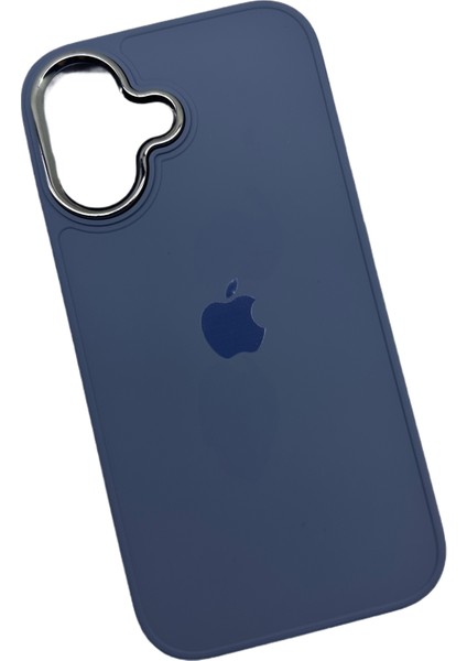 Apple iPhone 16 Uyumlu Metalik Gri Pastel Esnek Silikon Kılıf