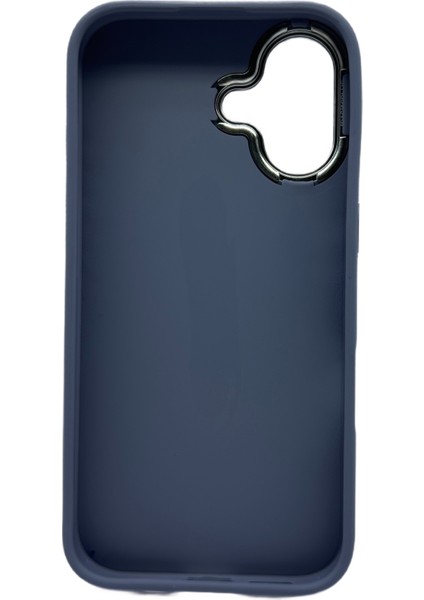 Apple iPhone 16 Uyumlu Metalik Gri Pastel Esnek Silikon Kılıf