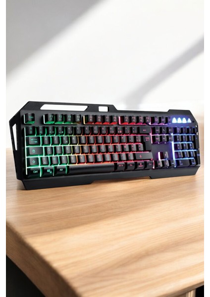 Q Klavye Rgb Işıklı Klavye ve Mouse Seti Kablolu