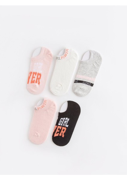 Lcw Kids Desenli Kız Çocuk Sneaker Çorap 5'li