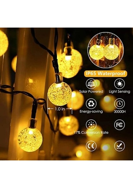 5 Metre Sarı Opak Solar Top LED Işık
