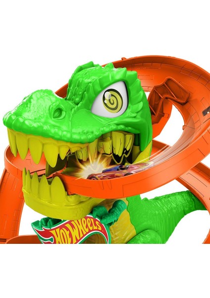 JBM73 Hot Wheels T-Rex ve Itfaiye Istasyonu Oyun Seti