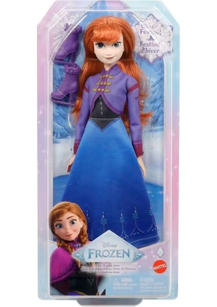 Mattel JBG54 Disney Karlar Ülkesi Buz Pateni Temalı Anna Bebek