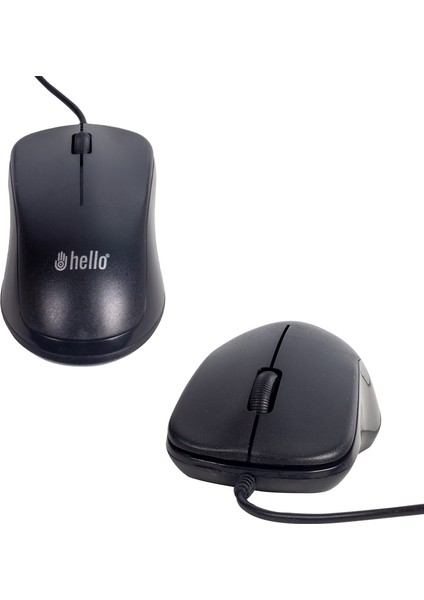 Hello Hl-38 1000 Dpı Kablolu Optik Siyah Mouse (4607)