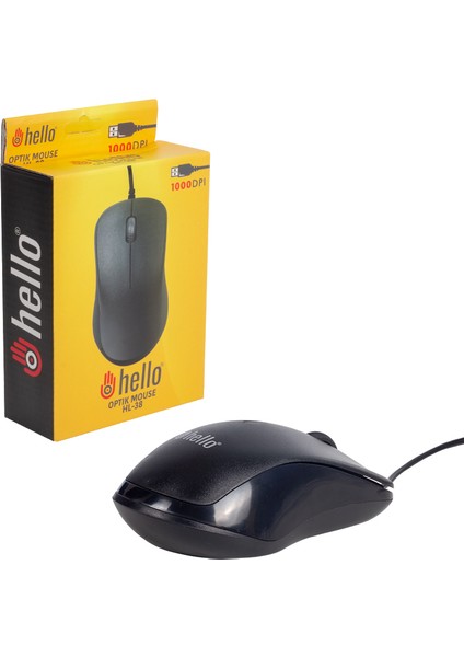 Hello Hl-38 1000 Dpı Kablolu Optik Siyah Mouse (4607)