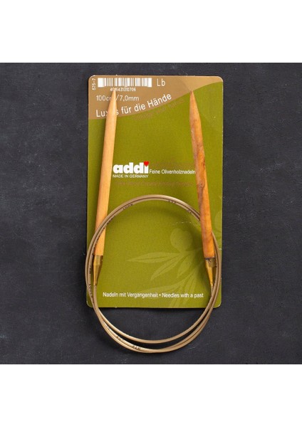 Olive Wood 7 mm 100 cm Zeytin Ağacı Misinalı Örgü Şişi