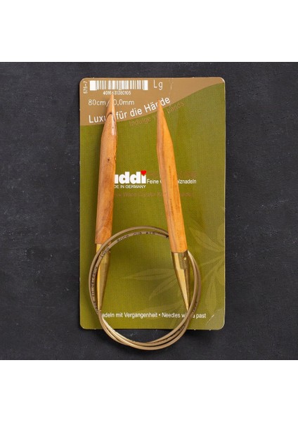 Olive Wood 10 mm 80 cm Zeytin Ağacı Misinalı Örgü Şişi