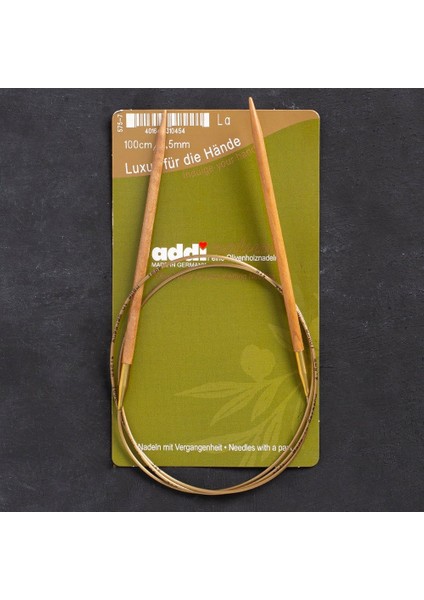 Olive Wood 4,5 mm 100 cm Zeytin Ağacı Misinalı Örgü Şişi