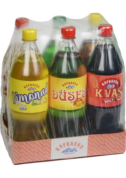 6 Adet ÇEŞİTLİ Aromalı Gazlı İçecekler (1 Lt. x 6 Adet)
