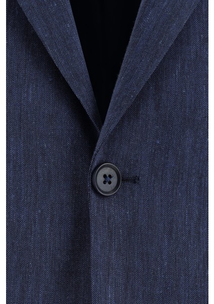 Slim Fit Dar Kesim Klasik Desenli Keten Takım Elbise fırsatları