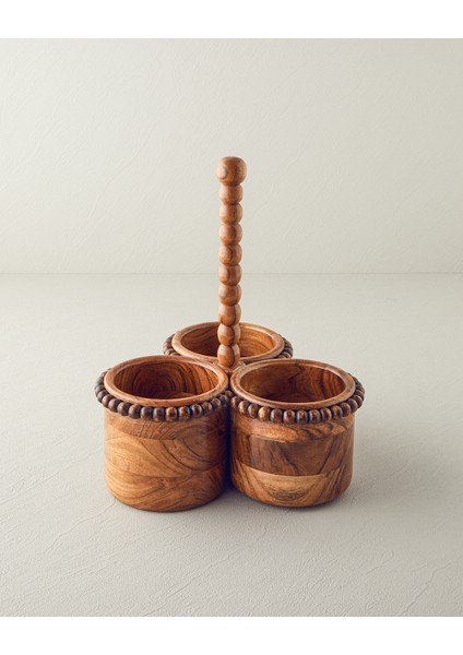 Rustique Akasya Sunumluk 30x30 Cm Kahverengi