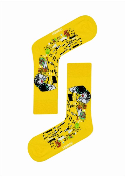 7'li Art Socks-3 Desenli Renkli Soket Çorap Kutusu