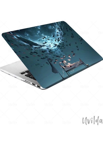 MacBook Air 15 A3114 A2941 Uyumlu Nefes-3 4K Msoft Kapak Gece Balık Rüya