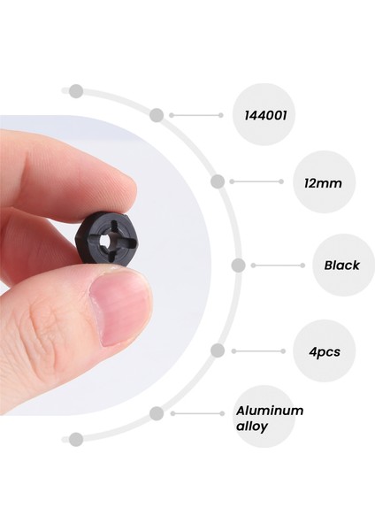 Altıgen Adaptör, Alüminyum Alaşımlı 12MM Kombine Tekerlek Göbeği Altıgen Adaptör Yükseltmeleri 144001 1/14 Rc Araba Yedek Parçaları, Siyah, Siyah (Yurt Dışından) fırsatları