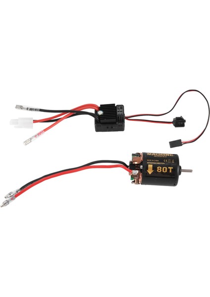 Rc Yükseltme Parçaları, 540 Fırçalı Motor 80T 1060 Esc 60A 2-3s Lipo Su Geçirmez Elektrikli Hız Kontrol Cihazı Rc 1/10 Paletli Araba Için, (Yurt Dışından)
