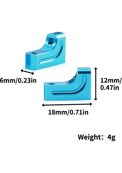 Uzaktan Kumanda Model Aksesuarları, 2 Adet Metal Servo Montaj Sabit Braket Standı TT02 XV01 TB03 Tt-02 Xv-01 Tb-03 1/10 Rc Araba Yükseltme Parçaları, Mavi (Yurt Dışından)