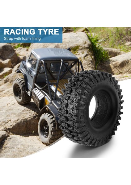 Rc Lastik, 4 Adet 1.9 Inç Kauçuk Lastik Tekerlek Lastikleri 108X40MM 1/10 Rc Paletli Trx4 Eksenel SCX10 90046 AXI03007, Siyah (Yurt Dışından)