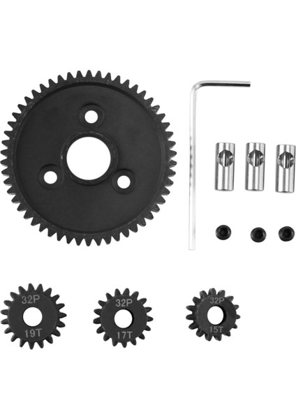 Takım, Metal Mahmuz Dişli 54T 0.8 32P 3956 15T 17T 19T Pinyon Seti 1/10 Slash Stampede Summit E-, Siyah (Yurt Dışından)