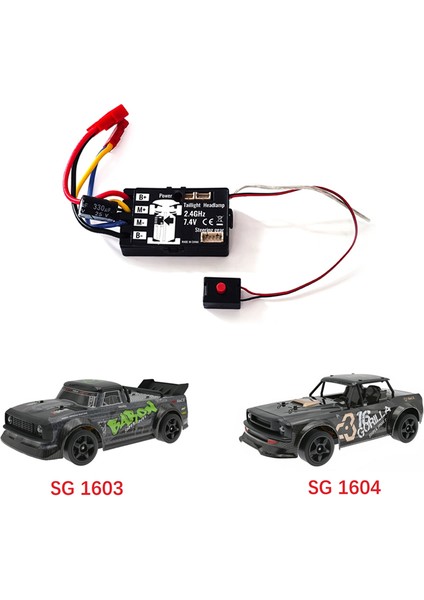 Uzaktan Kumandalı Model Aksesuarları, Rc Araba 2.4g Esc SG1603 SG1604 SG1605 SG1606 UD1601 UD1602 UD1603 1/16 Parça Aksesuarları İçinYardımcı Jiroskoplu, Siyah (Yurt Dışından)